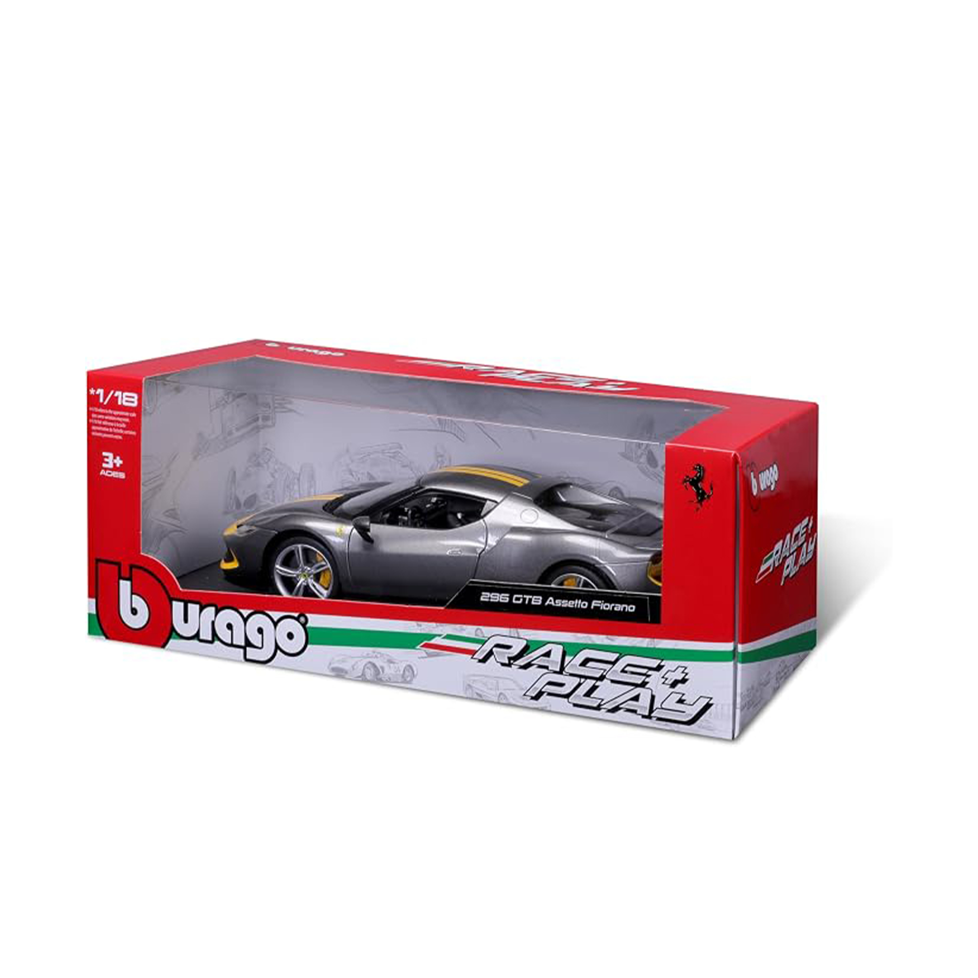 Ferrari 296 GTB Assetto Fiorano — Grey/Yellow | 1:18 - Image 6