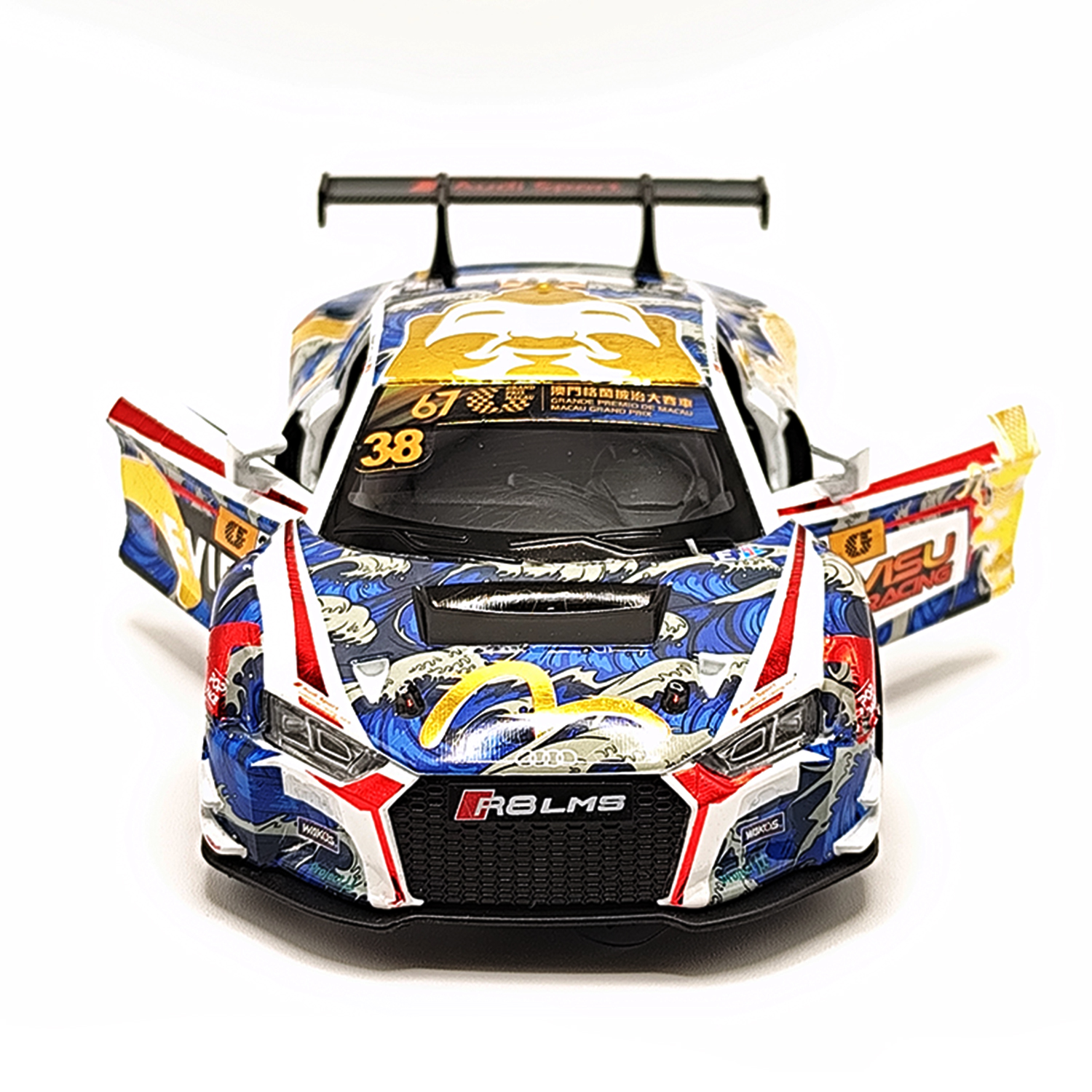 Audi R8 Lms Gt3 Macau Grand Prix 2020 Evisu Marchy Lee #38 Model — Blue | 1:32 - Image 2