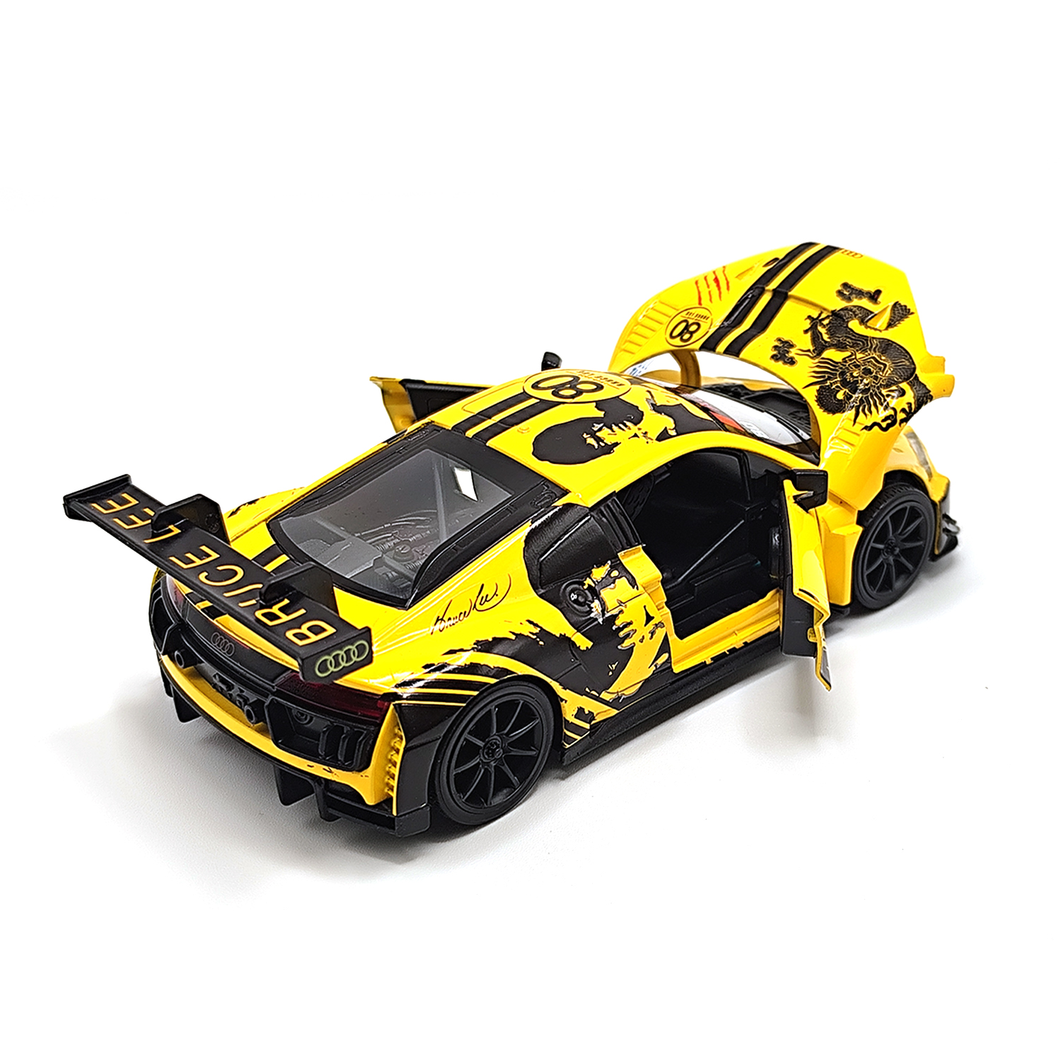 Audi R8 (Bruce Lee 80Th Anniversary) Model — Yellow | 1:32 - Image 3