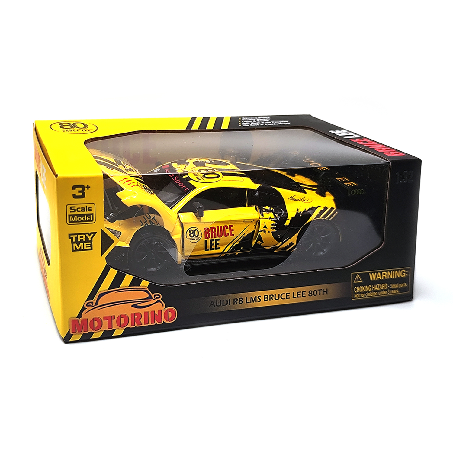 Audi R8 (Bruce Lee 80Th Anniversary) Model — Yellow | 1:32 - Image 4