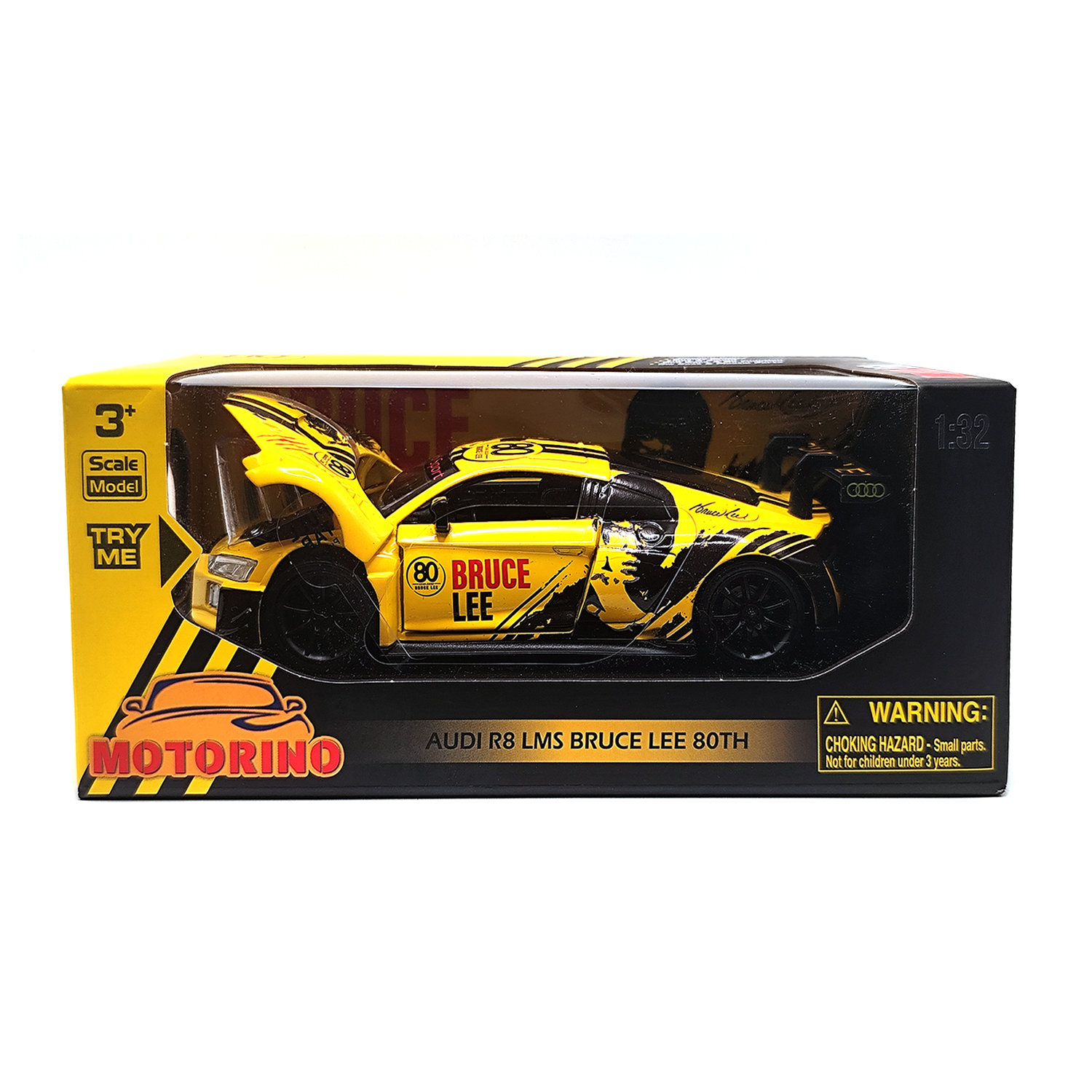 Audi R8 (Bruce Lee 80Th Anniversary) Model — Yellow | 1:32 - Image 5